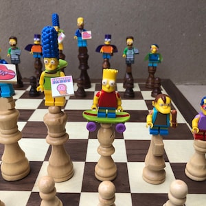 Vintage the Simpsons 3D Chess Set With Folding Board
