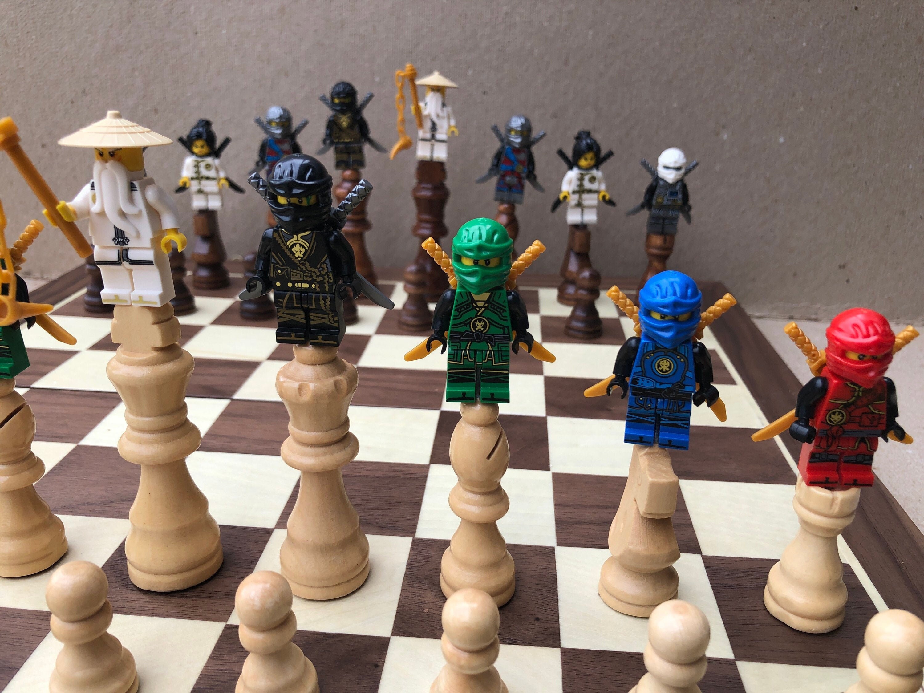 Ninja 1 Block Chess Set Etsy