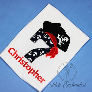 Pirate Birthday Shirt for Boys – Custom Embroidered Pirate Shirt – Personalized Kids Birthday Shirt