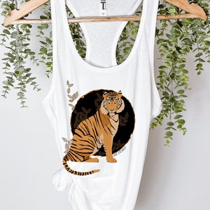 Tiger Tank Top, Summer Tank Top, Vintage Tiger Shirt, Aesthetic Tiger Shirt, Year Of The Tiger Racerback Tank, Summer Tank tops for women