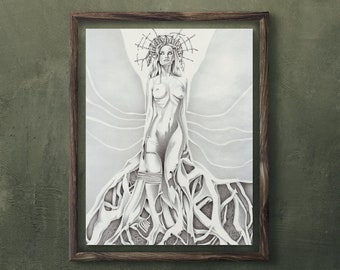 Gaia Poster Art Print, Mother Earth poster, Goddess Artwork, Divine feminine art