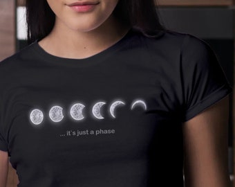 Moon phases Witch shirt Celestial tshirt Luna Moth T-Shirt Crescent Moon Tee witchy clothing phases of the moon
