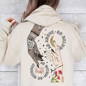 Celestial Hoodie: Witchy &#39;As Above So Below&#39; Sweatshirt