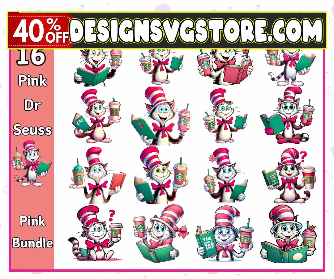 Dr Seuss Svg Mega Bundle Cat in the Hat SVG Dr Seuss Hat - Etsy
