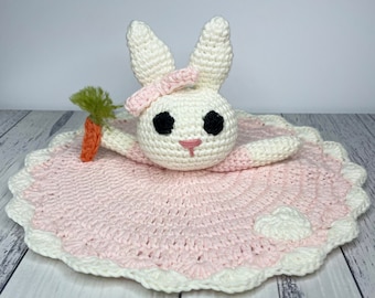 Bunny Lovey Blanket Crochet Pattern ~ PDF pattern ~ English only ~ Rabbit ~ comforter blanket ~ Crochet bunny pattern ~ us terminology ~