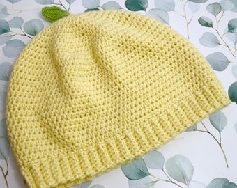 3-10 Years Lemon Beanie ~ Photography props ~ Crochet ~ Handmade Gifts ~ Baby soft ~ Child