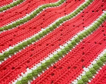 Watermelon Bobble Baby Blanket Crochet Pattern ~ PDF pattern ~ English only ~ fruit themed ~ summer vibes ~ us terminology