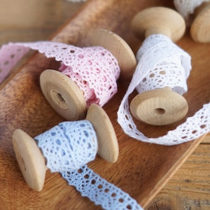 Colored cotton lace trim by the yard, 0.55" (1.4 cm) wide cotton lace trims for sewing bags, placemats, wedding gifts - 1.09 yards (1 m)