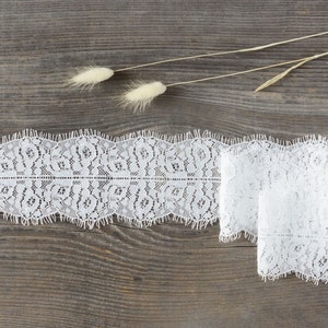 Off White Eyelash Lace, Bridal Lace Trim, 3.15" (8cm) Wedding Eyelash Lace - 3.27 yards/3m