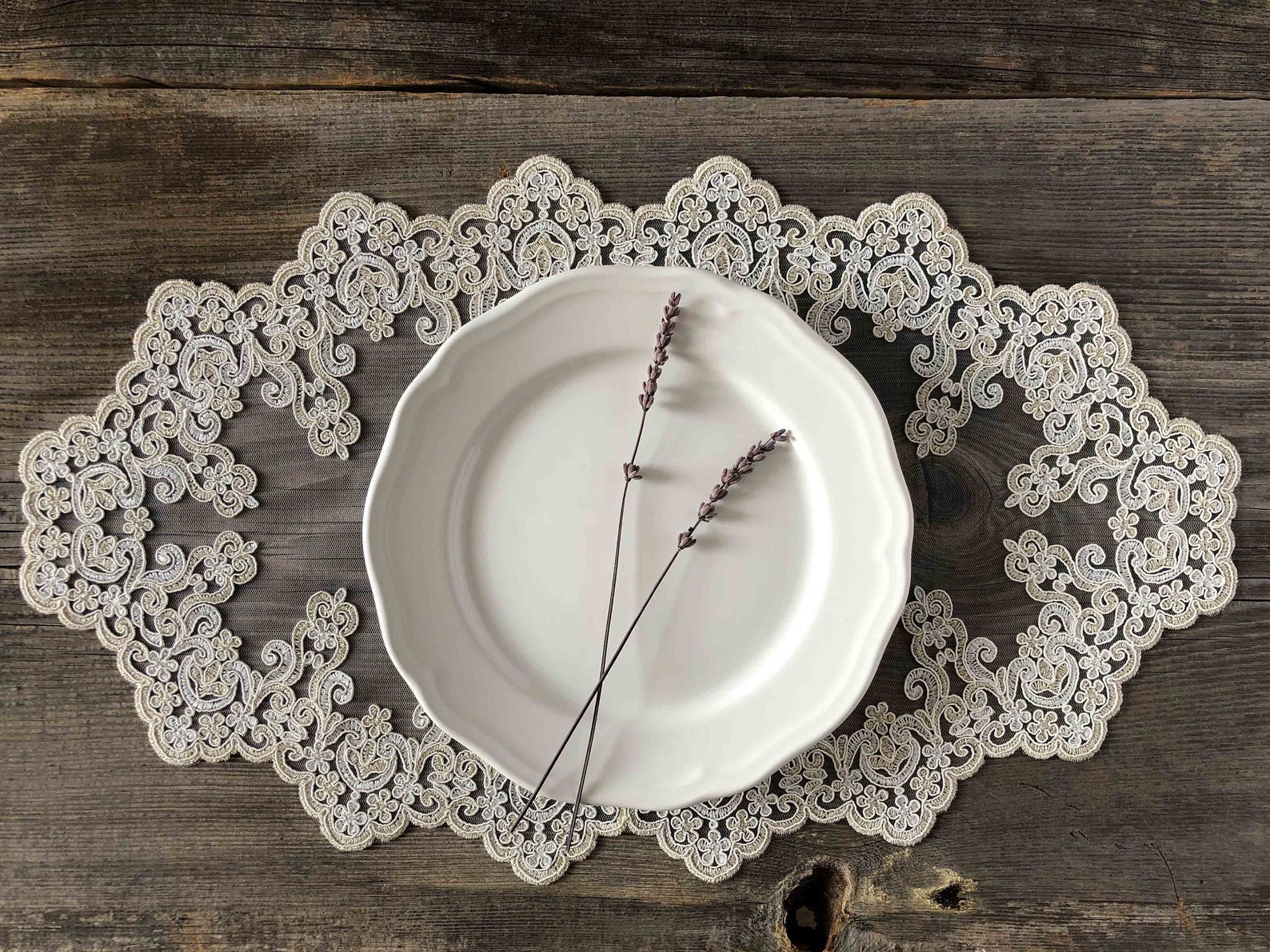 Vintage style oval lace placemats 12.20x20.86 Etsy