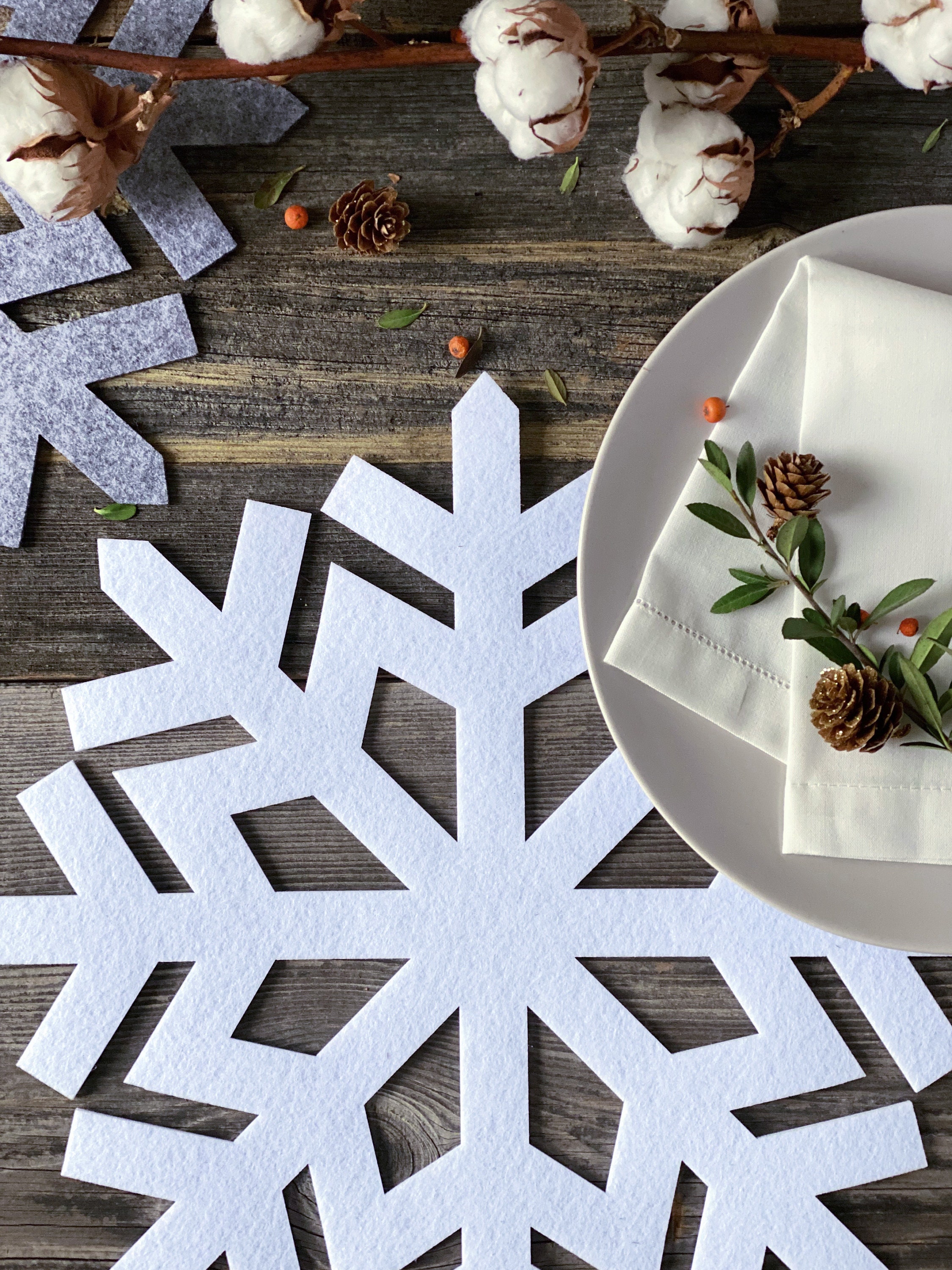 Snowflake Christmas Placemat Winter Table Decoration Etsy