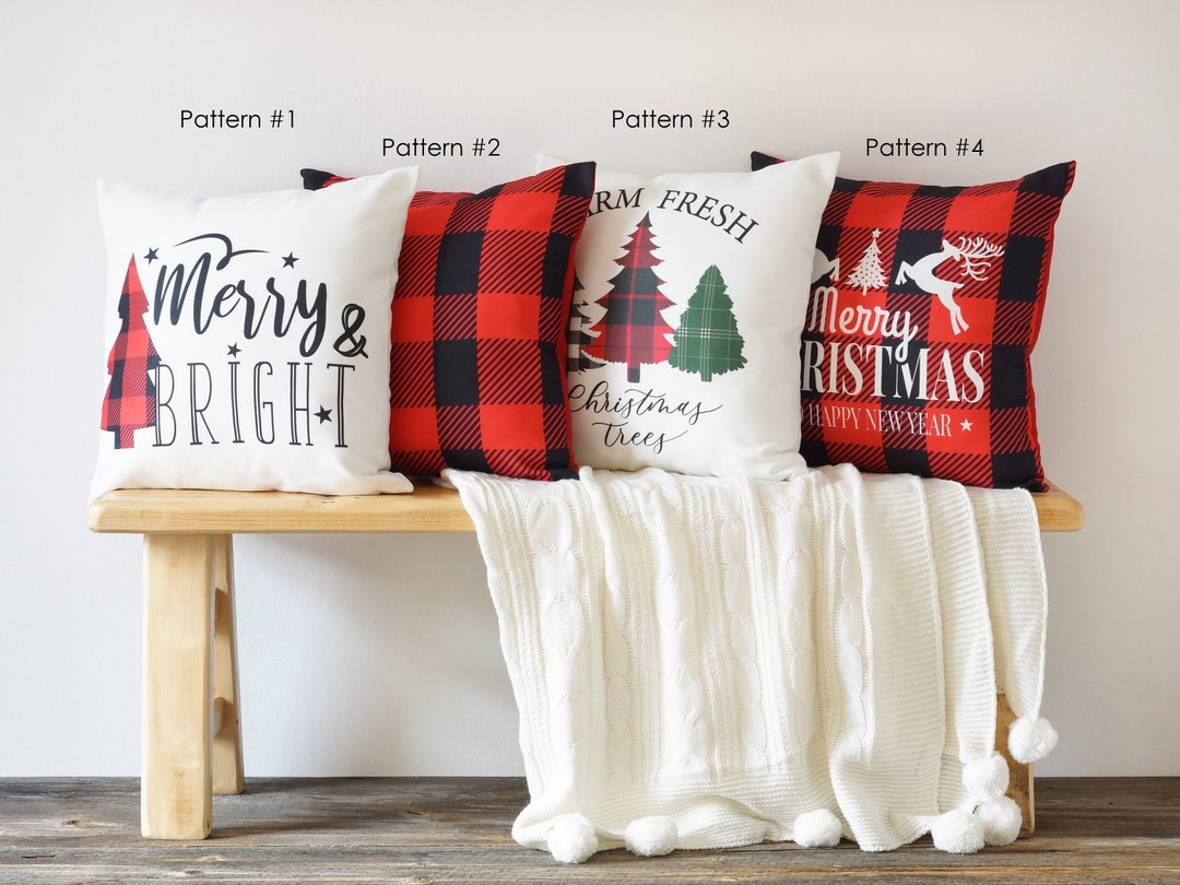 Christmas Pillow Covers, Farmhouse Pillow Covers for Home Decoration
