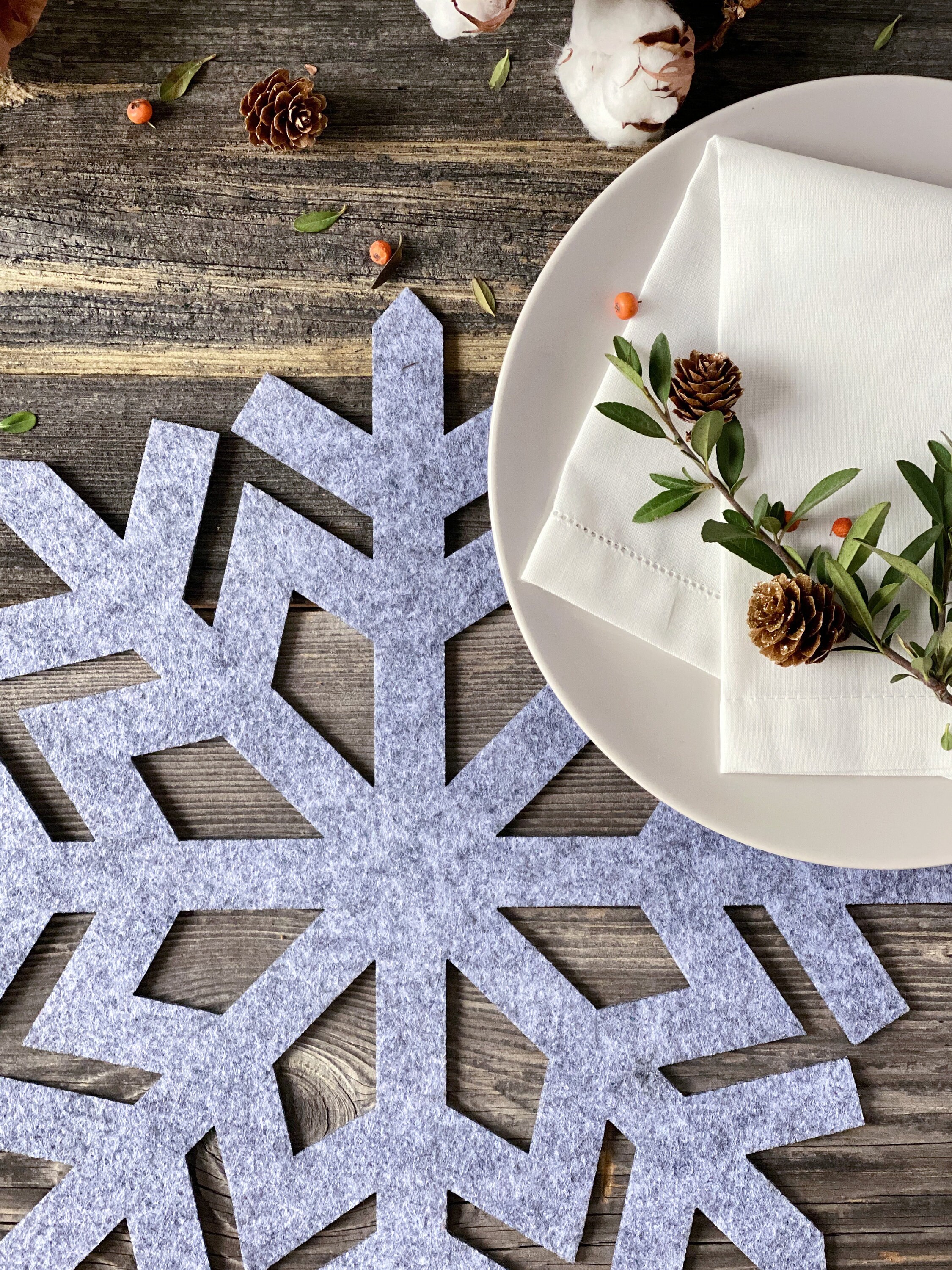 Snowflake Placemat Felt Christmas Placemats for Table - Etsy UK