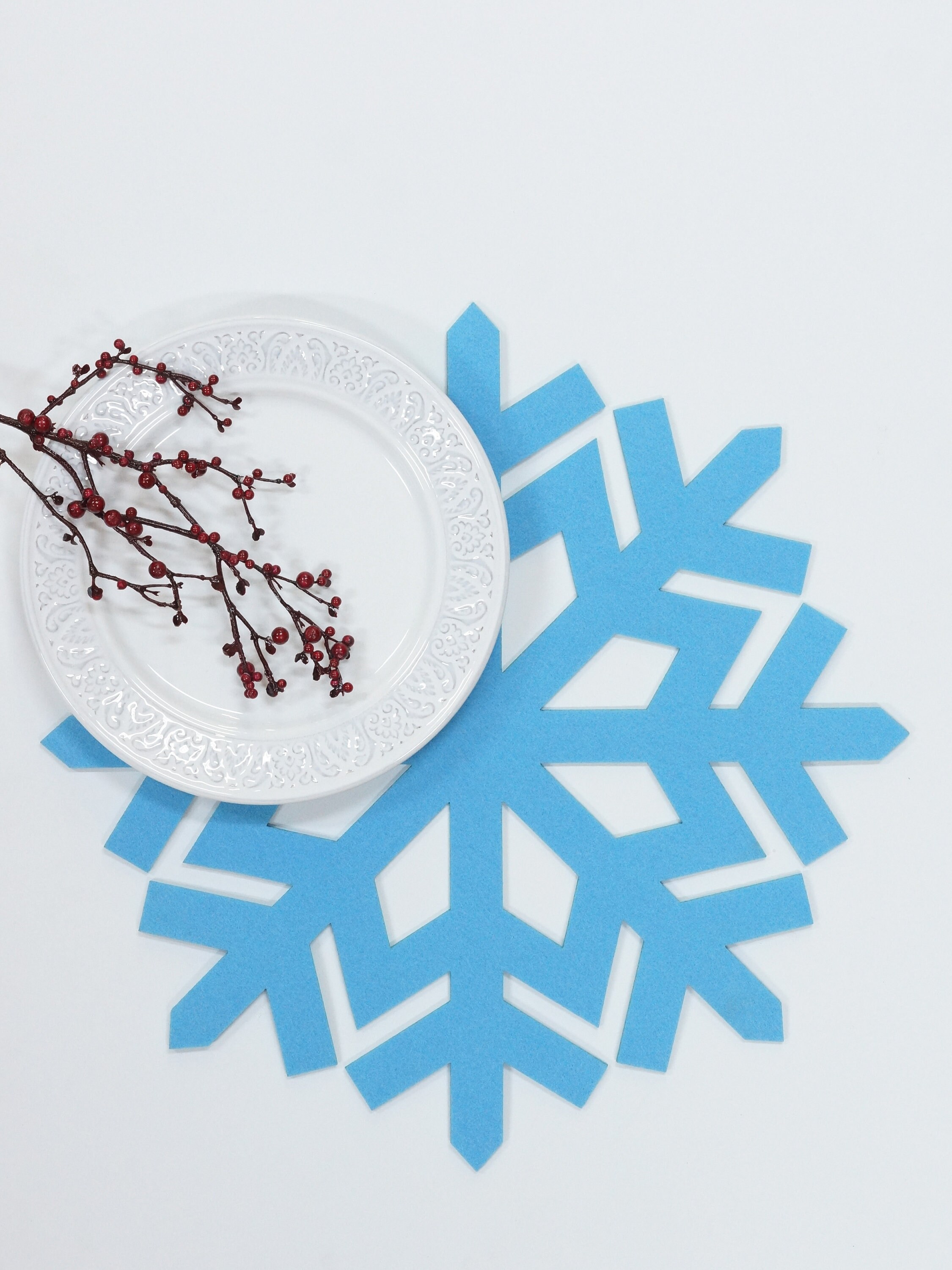 Christmas Theme Linen Placemats Blue White Striped Snowflake - Temu