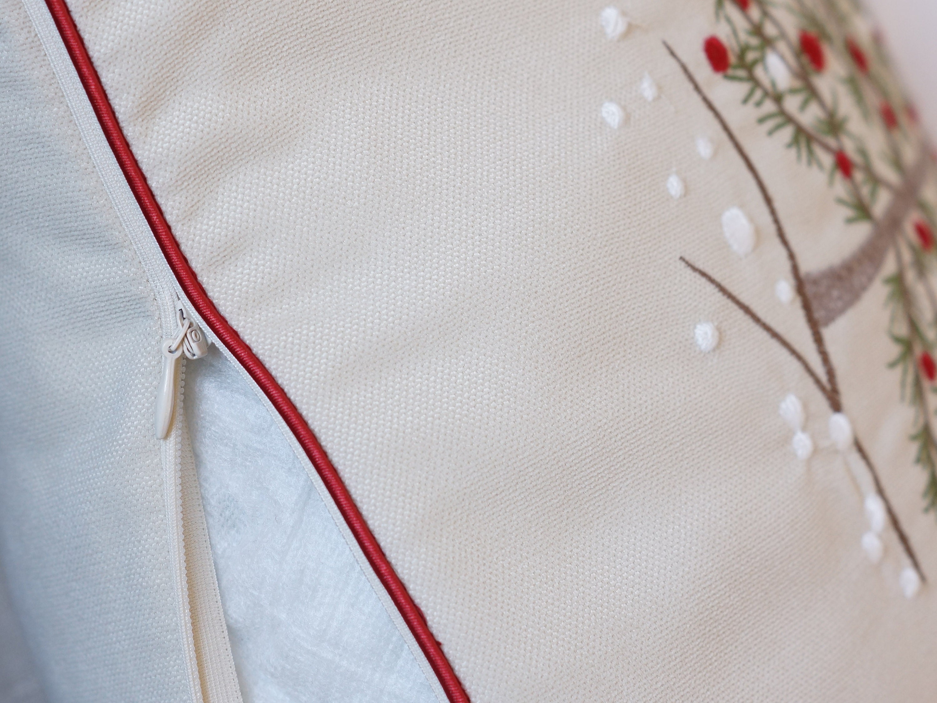 Pine Tree Christmas Pillow Covers, New Year Snowflakes Embroidered Throw Cushions for Home Decoration 18x18&quot; (45x45cm)