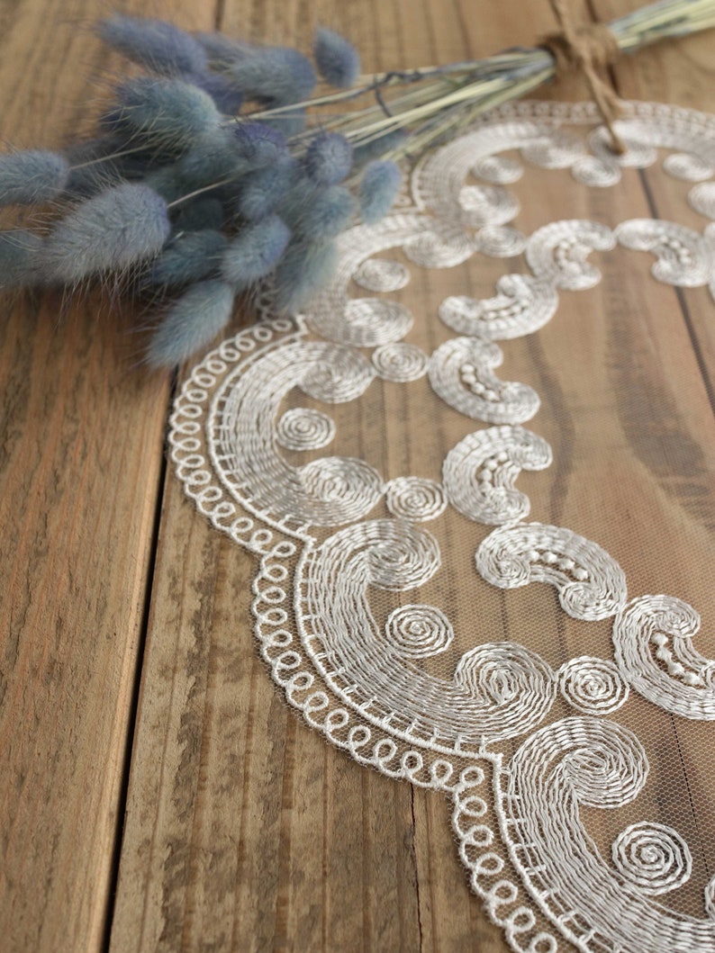 Soft white oval lace placemat vintage style flower lace Etsy