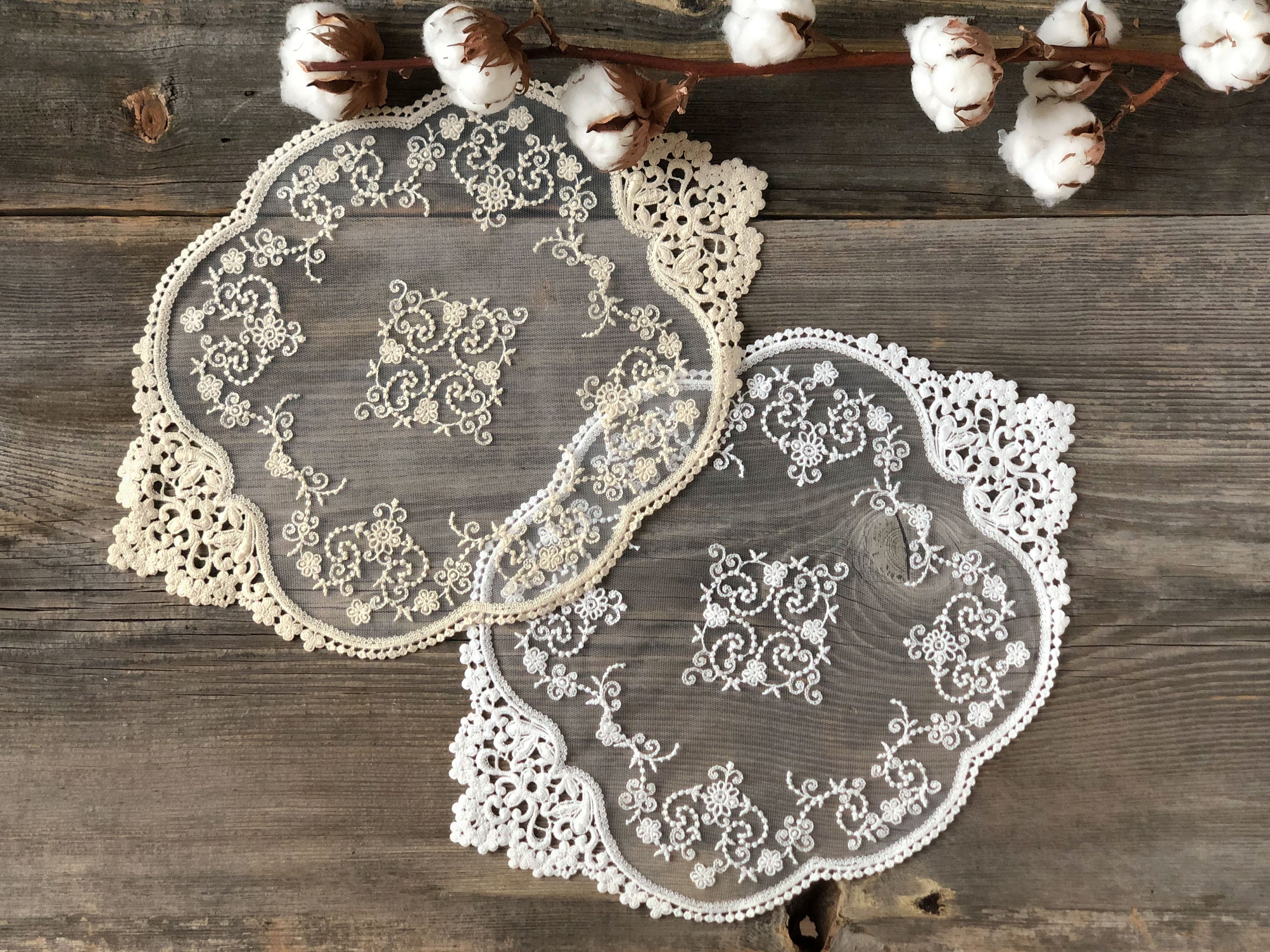 Vintage Lace Doilies - 15-Inch Crochet Placemats For Table Decor & Furniture Protection