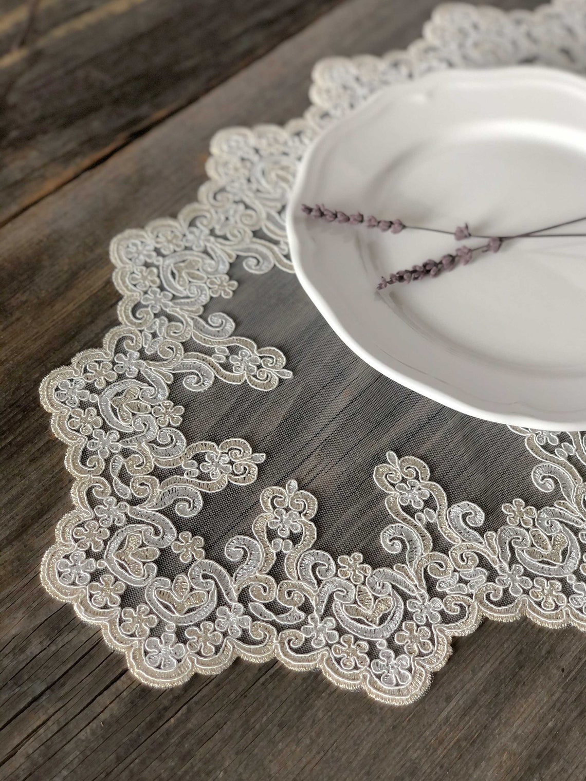 Vintage style oval lace placemats 12.20x20.86 Etsy
