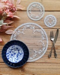 Lace Doilies, White and Beige Vintage Round French Lace Doily, Coaster Lace for Table Decoration, Tray Lace, Events, Weddings Decoration