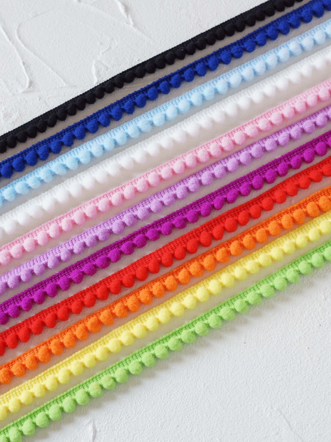 Multi color mini pom pom trim by the yard 0.4 1 cm Etsy