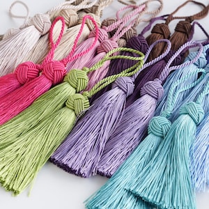 High Quality Long Tassels, Knot Cap Tassels -  3.94" (10cm), Available in 29 Colors, Wholesale Tassels, Bulk Tassel Order