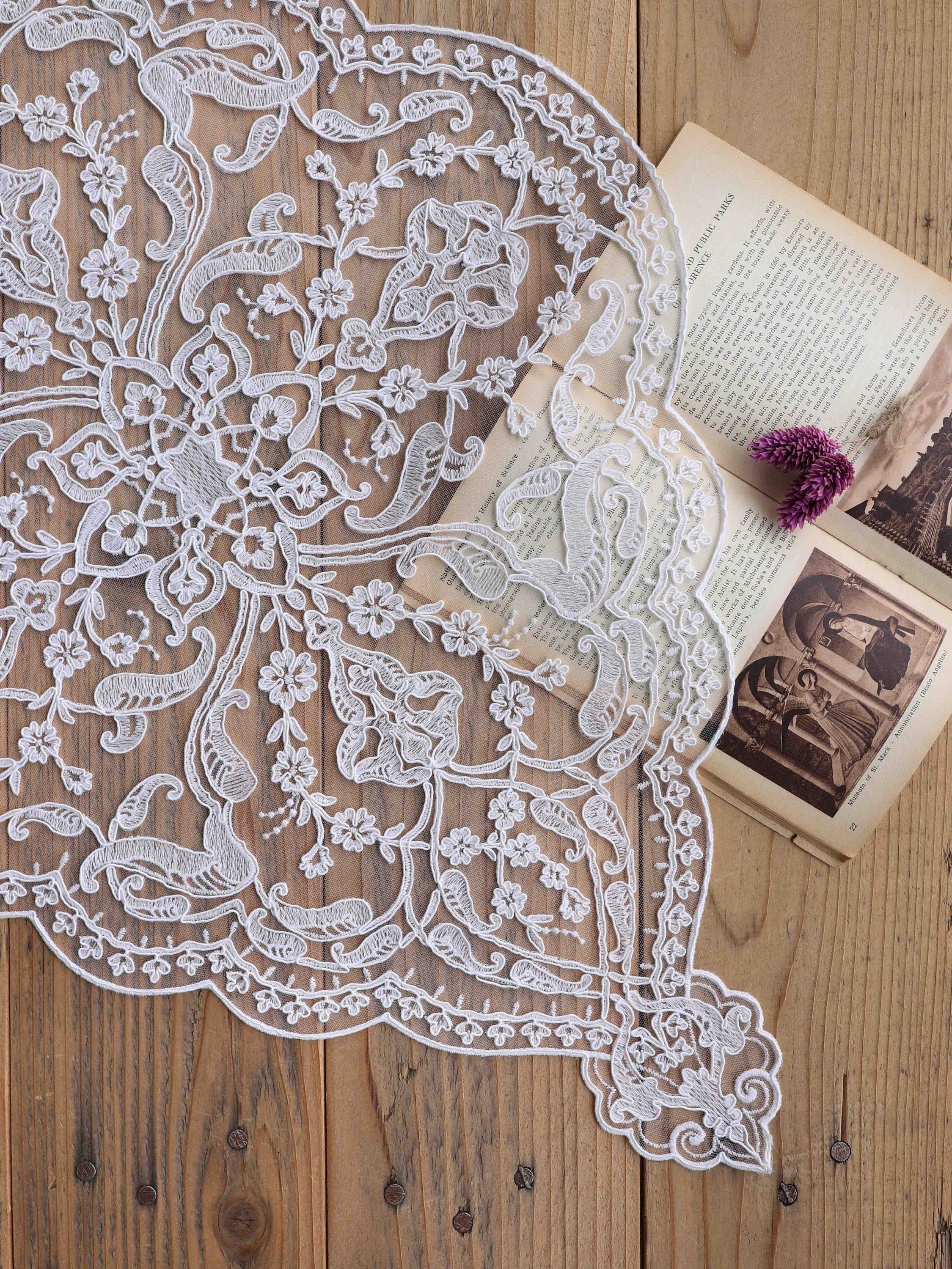 old table linen white lace placemats under glass Lot Vintage placemats 1930 manufacture French