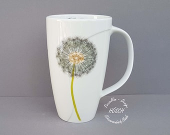 XXL mug 0.6 l dandelion 0.4 l desired name Easter gift best friend grandparents porcelain personalized