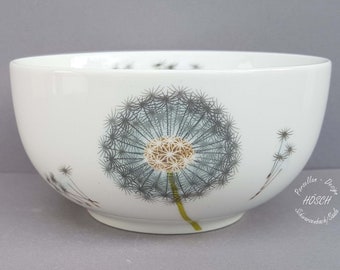 XXL Müslischale Pusteblume 2 Liter 1 Liter 0,5 Liter Wunschname Porzellan Geschenk Mama Frühstücksservice Geburtstag personalisiert