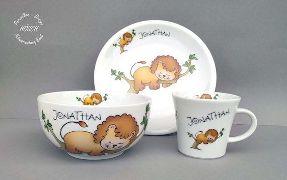 Porcelana Vajilla Infantil Con Nombre Vajilla Personalizada