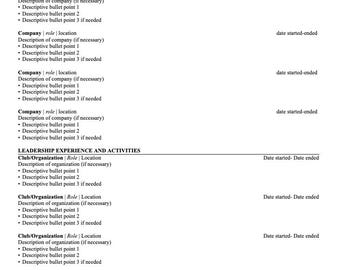 Editable Google Docs Resume Template | Modern CV | Professional One-Page Resume + Instructions