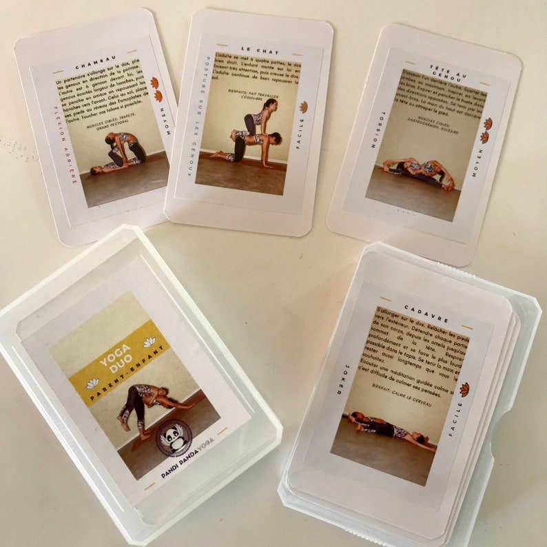 Jeu de 25 cartes de Yoga Duo/ Partenaire Parent-Enfant Numérique image 4