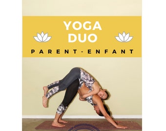 Jeu de 25 cartes de Yoga Duo/ Partenaire Parent-Enfant - Numérique