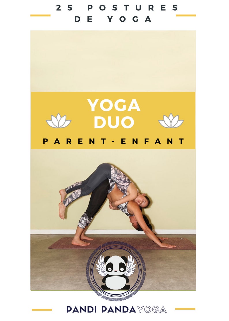 Jeu de 25 cartes de Yoga Duo/ Partenaire Parent-Enfant Numérique image 1