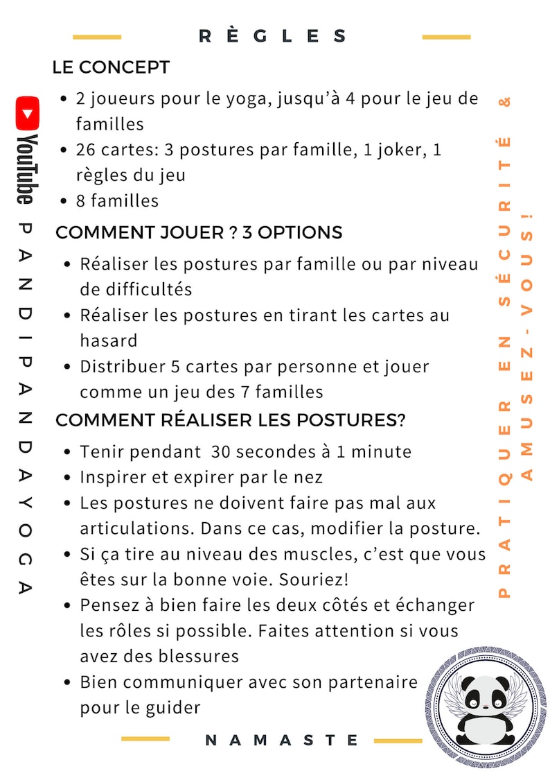 Jeu de 25 cartes de Yoga Duo/ Partenaire Parent-Enfant Numérique image 2