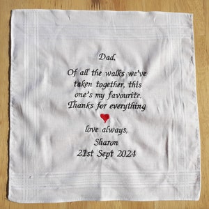 Father of the Bride Embroidered Handkerchief image 2