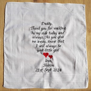 Father of the Bride Embroidered Handkerchief image 1