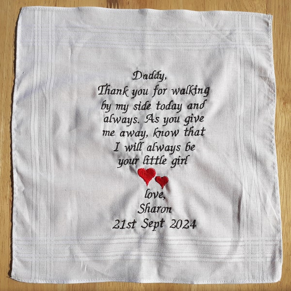 Father of the Bride Embroidered Handkerchief