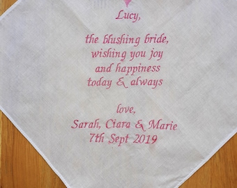 Bride to Be Embroidered Handkerchief