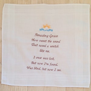 Fazzoletto ricamato Amazing Grace