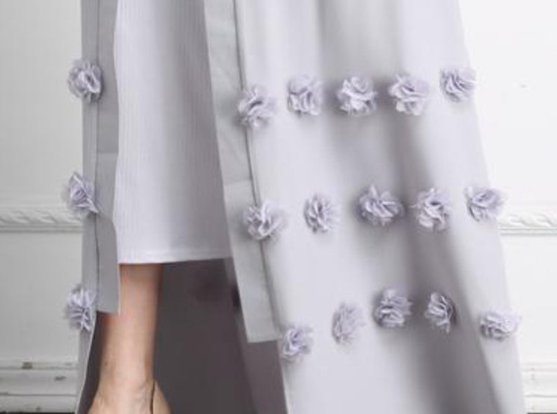 Modest Clothing Grey Abaya Maxi Dress RamadanEid Grey Abaya and Cardigan