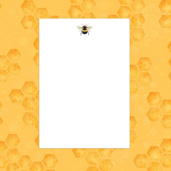 Bumble Bee Writing Paper 20 Sheets Bee Writing Paper Penpal | Etsy