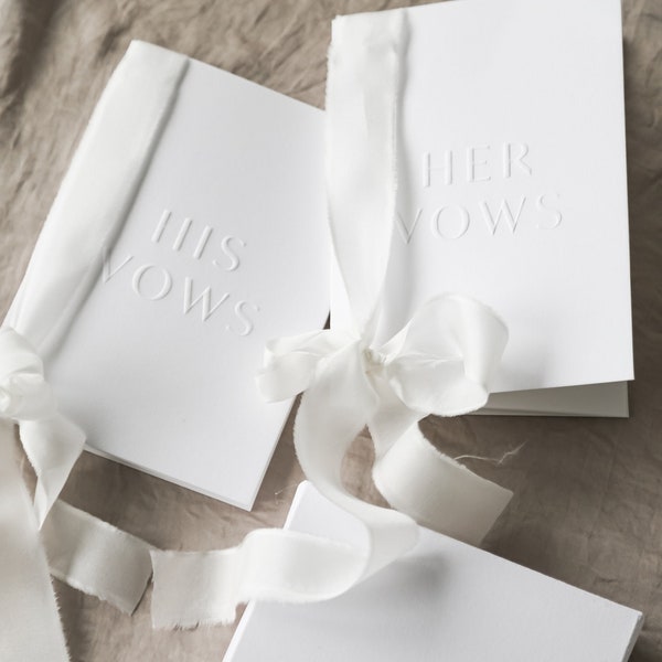 Vow Books with Silk Ribbons | His, Hers & Our Vows