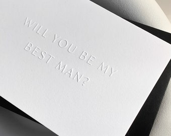 Best Man Proposal Card | Will you be my Best Man?| Embossing | including envelope