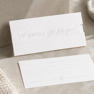 Custom Business Gift Voucher Set of 10 -  Branded Gift Cards  - Premium Client Gift for Boutique Brands