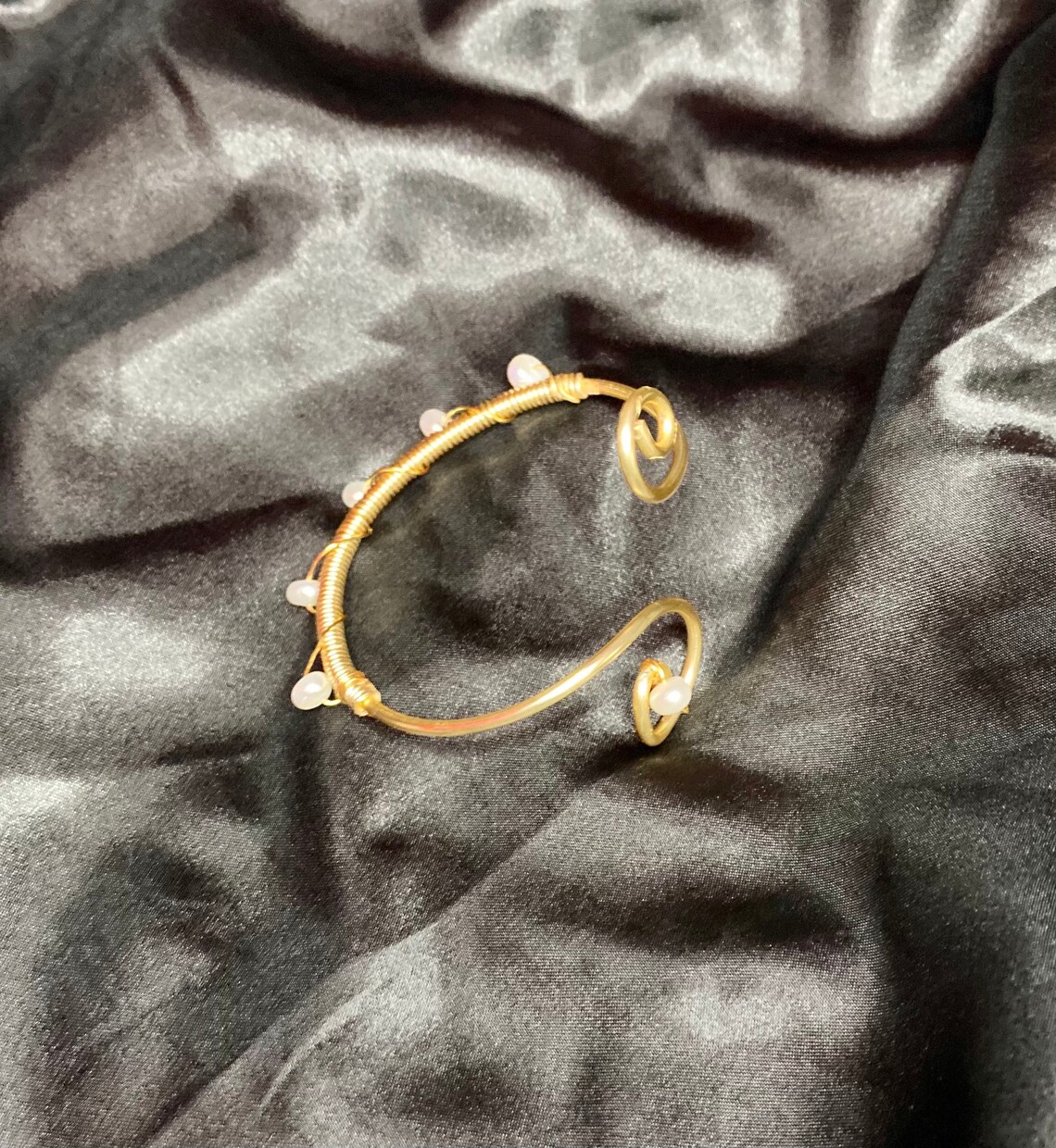 White Freshwater Pearl Arm Cuff Wire Jewelry Arm Cuff Etsy