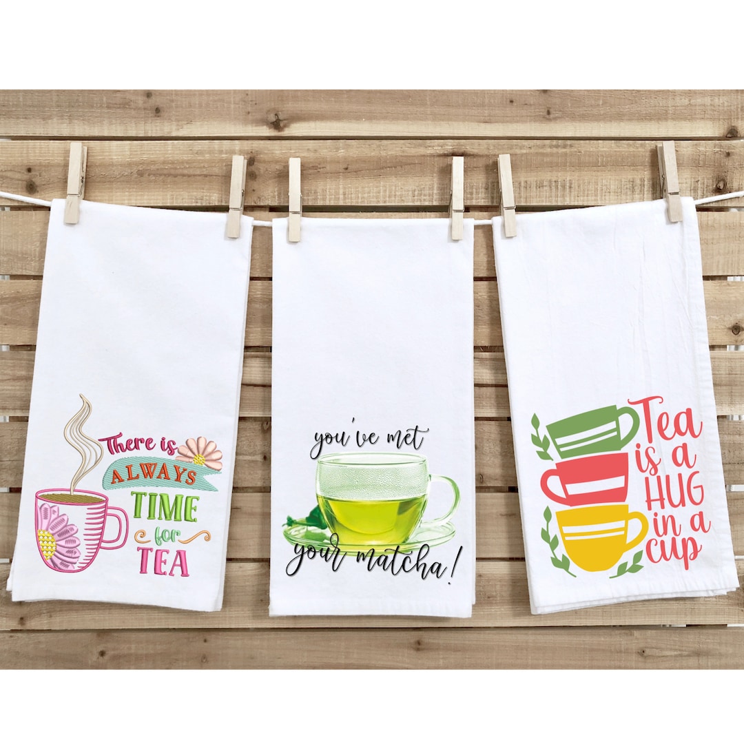 Tea Kitchen Towels Tea Themed Towels Kitchen Towels About - Etsy