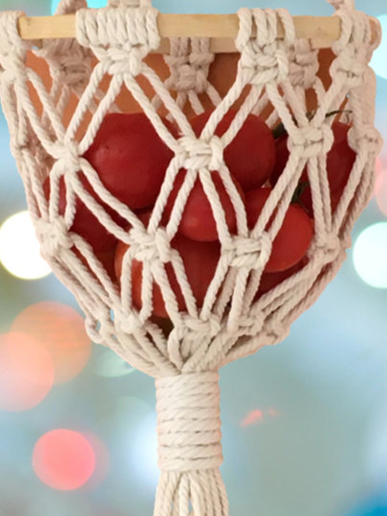 Rope Hanging Fruit Basket Multipurpose Basket UK boho Etsy