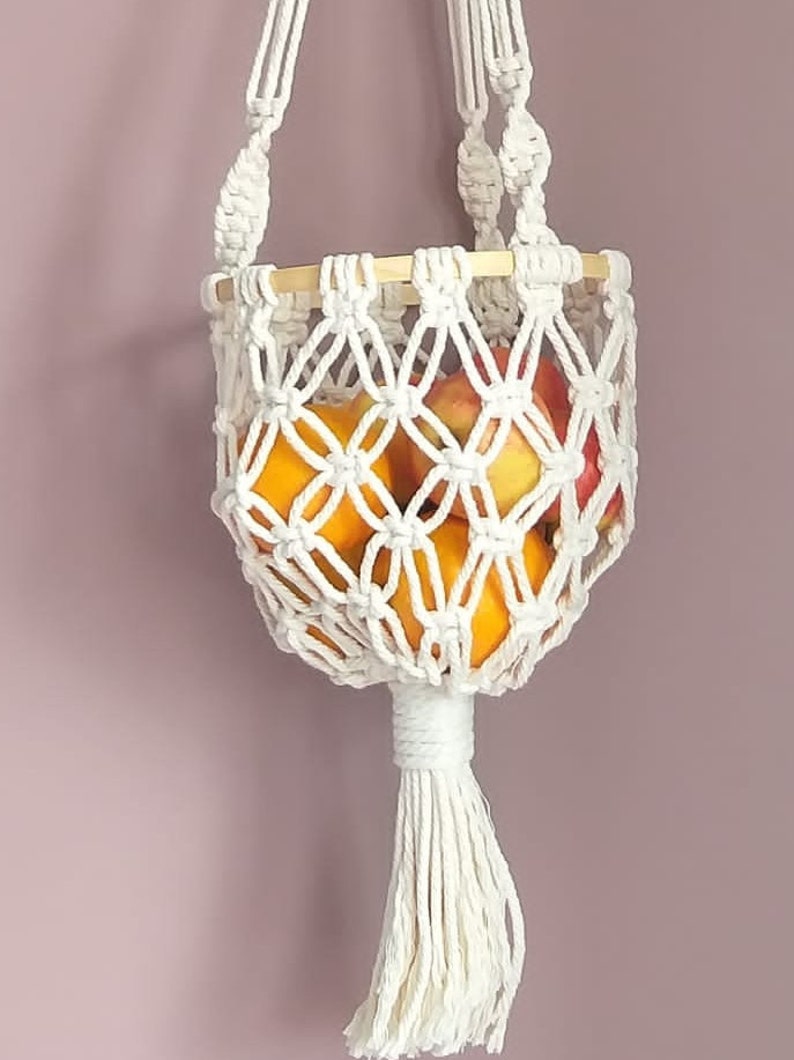 Rope Hanging Fruit Basket Multipurpose Basket UK boho Etsy