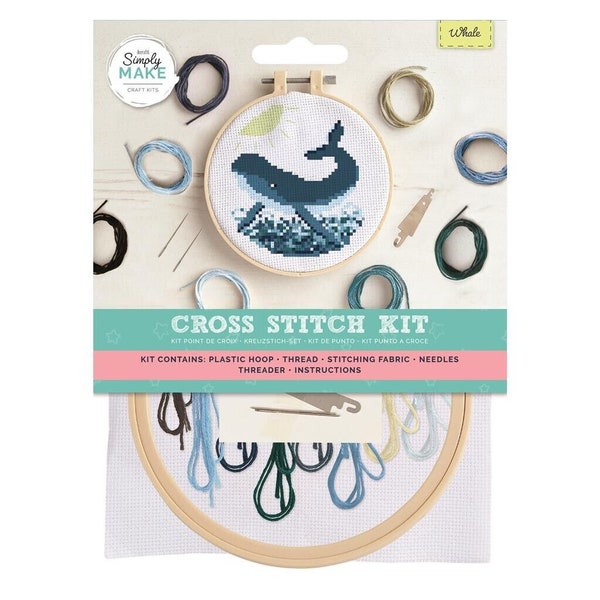 Docrafts Simply Make Whale Cross Stitch Kit DSM 106174, Crafting, Cross Stitch The Perfect Gift
