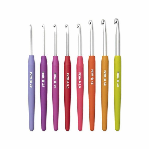 Prym Soft Touch Crochet Hook, Set of 8 2-6mm, Multicoloured Will Make a  Perfect Gift for a Crocheter 195970 